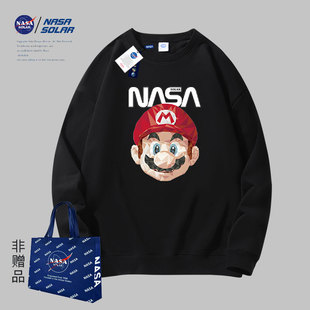 新款 秋冬季 透气重磅圆领保暖卡通印花百搭卫衣潮 SOLAR联名款 NASA