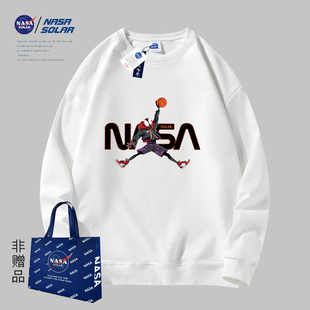卡通印花情侣男女同款 秋冬简约新款 透气圆领卫衣 SOLAR联名款 NASA
