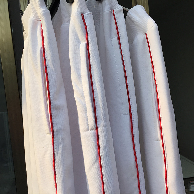 冬季棉质加绒加厚白色男女童长裤