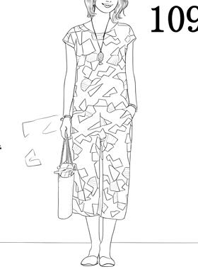 1093服装裁剪图纸样板新款上衣阔腿裤两件套装夏宽松短袖女装打版