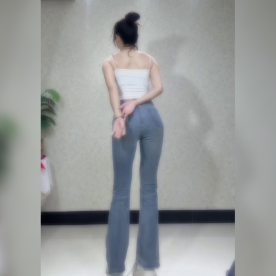 复古高弹微喇显瘦牛仔裤女