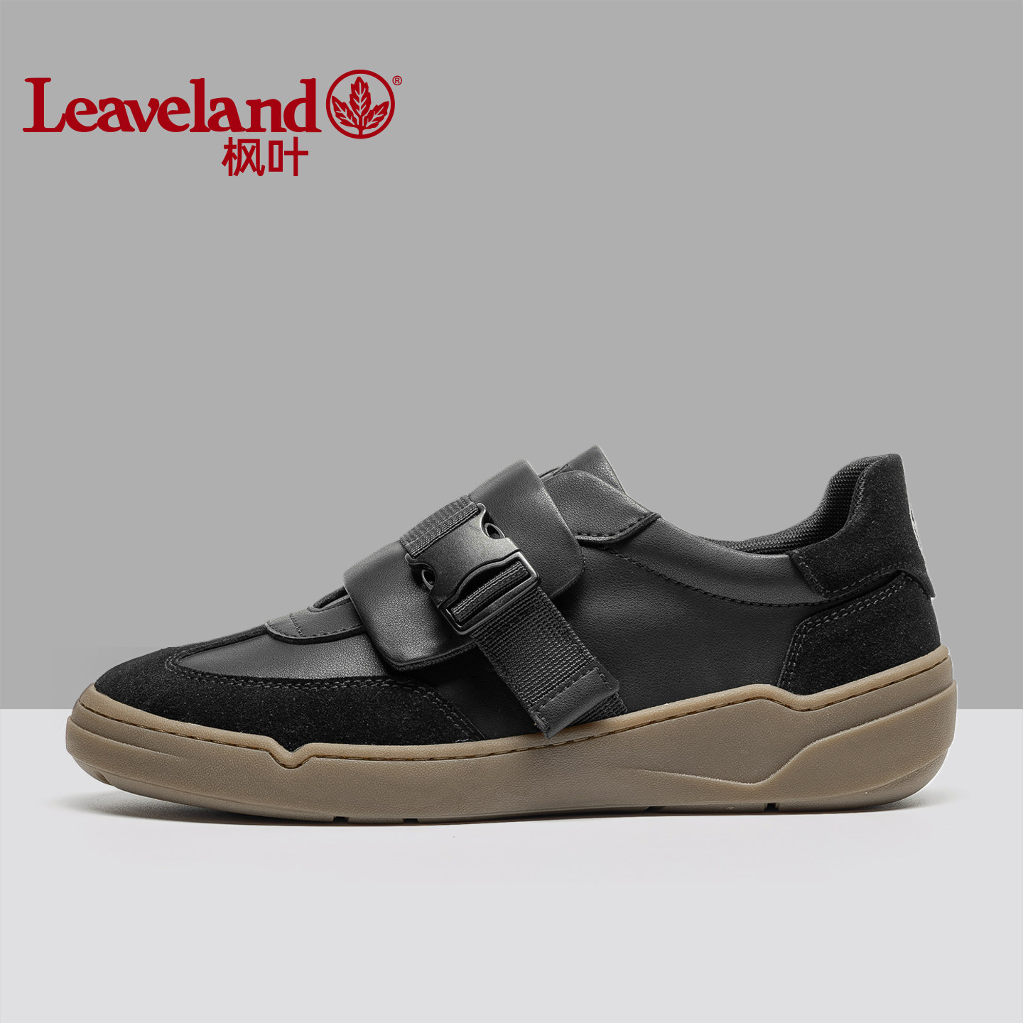 枫叶男鞋冬季鞋子男潮鞋新款男士板鞋搭扣一脚蹬休闲鞋男百搭透气