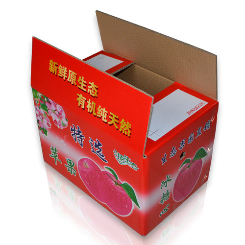 五层加厚苹果红富士彩印30斤箱子