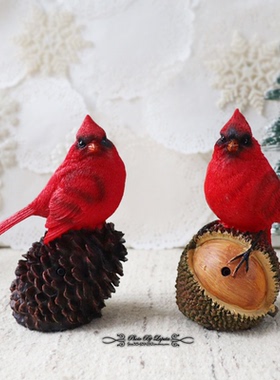 红雀外单田园风乡村森林系摆件