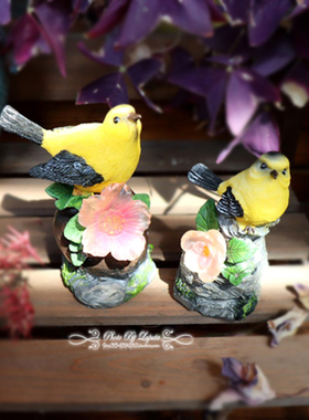 春之田园风森林树脂感光发声摆件