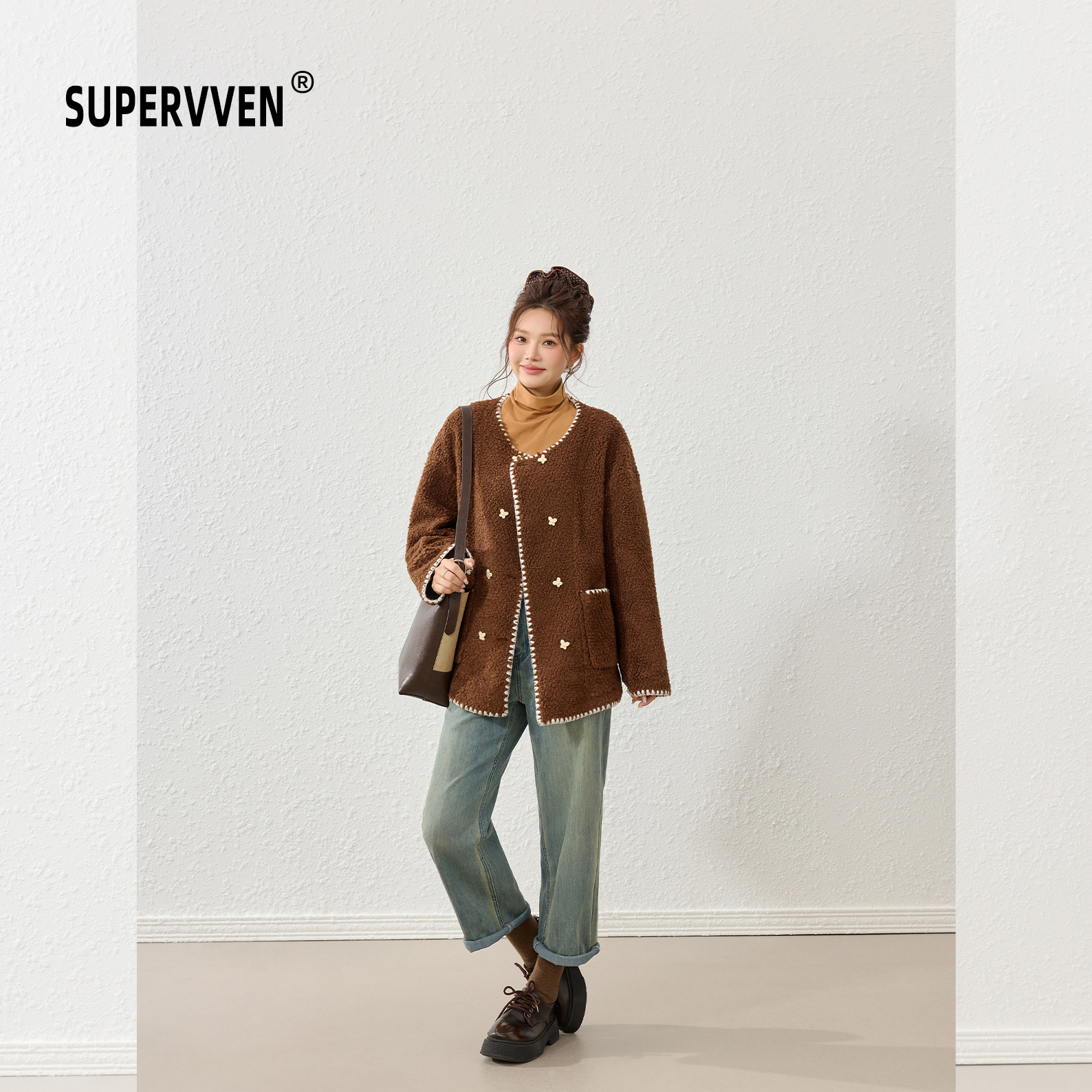 超级文 绿杯红袖气质显瘦百搭九分牛仔烟管裤女秋装新款微胖大码