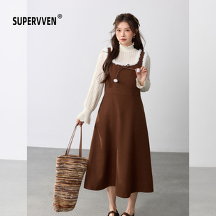 高领花边蕾丝小衫 仙台初见撞色毛球羊毛呢背带裙 超级文 OVenho