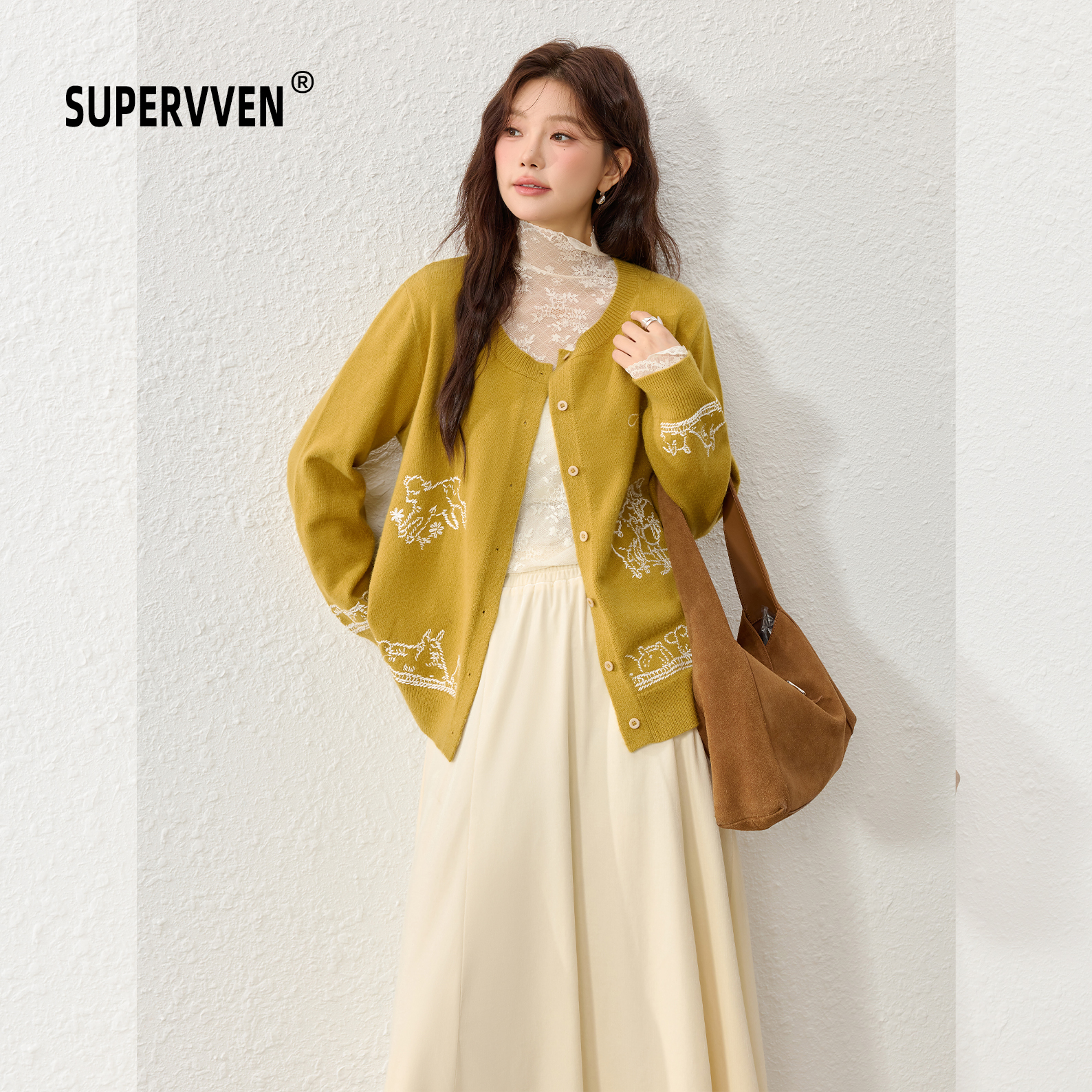 超级文 疏钟淡月重磅毛衣开衫/整鬟颦黛针织衫/琼枝玉树丝绒伞裙