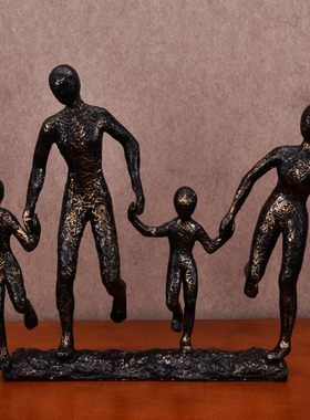 美帝伦黄铜亲子人相艺术品