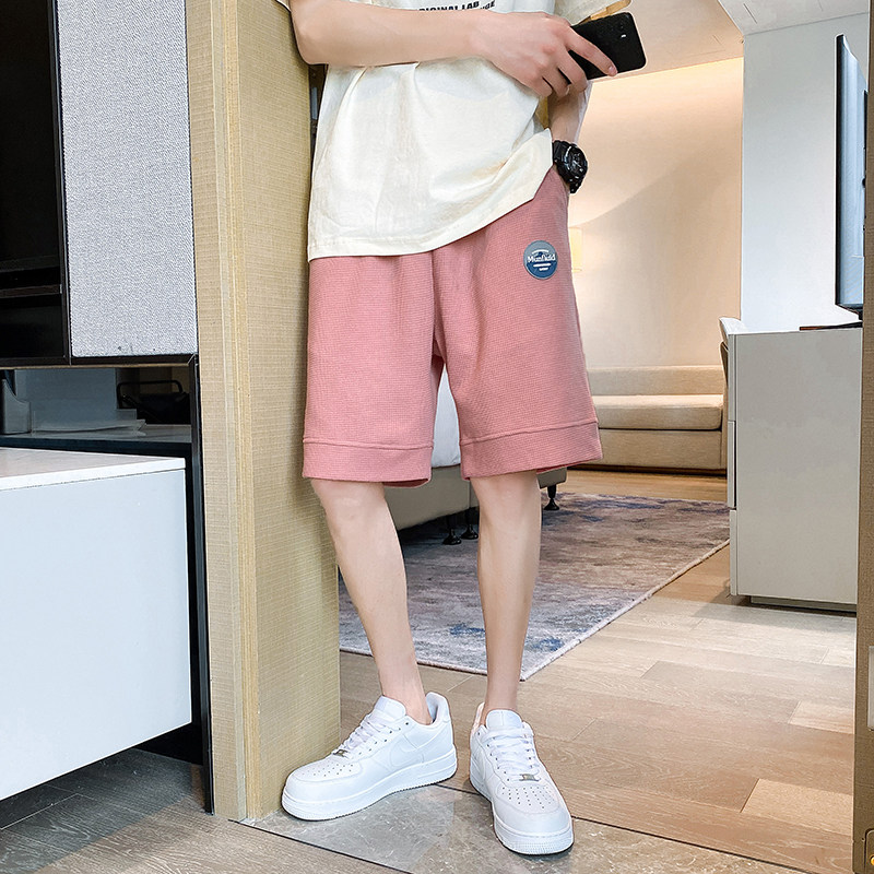港风休闲夏季华夫格新款百搭五分裤夏宽松短裤DK31-P35图片