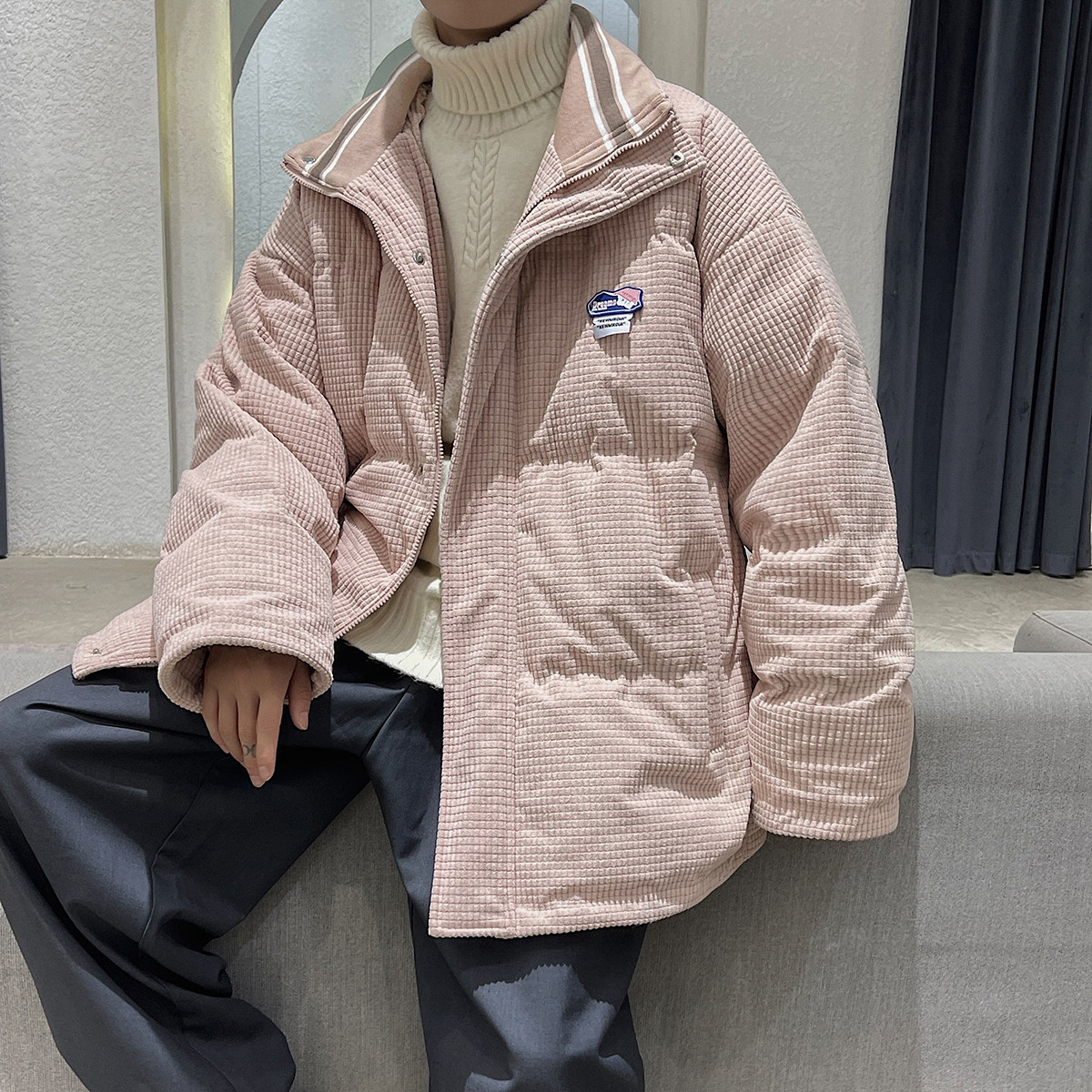 港风秋冬新款灯芯绒棉衣百搭棉服M6007,男装棉衣,电商A132（原电商B245）