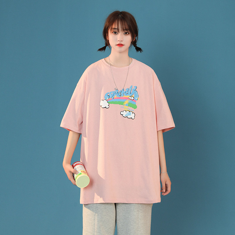 S-5XL  B245夏季中性风新款男女休闲宽松T恤X077-P28图片