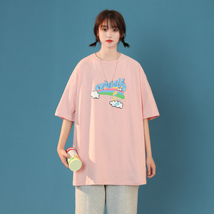 S-5XL  B245夏季中性风新款男女休闲宽松T恤X077-P28图片