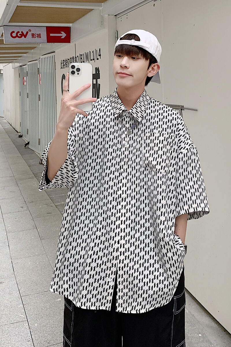 2022夏季新款男女衬衫时尚短袖衬衣CS011,男装衬衫,电商A132（原电商B245）