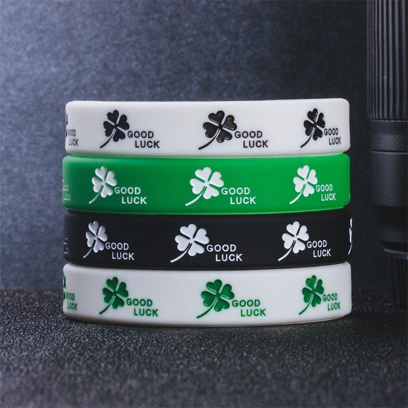 潮牌原创GOODLUCK四叶草硅胶手环男女情侣幸运学生篮球运动手腕带,运动/瑜伽/健身/球迷用品,篮球球迷用品,淘宝优惠券,粉丝福利购,淘宝优惠卷