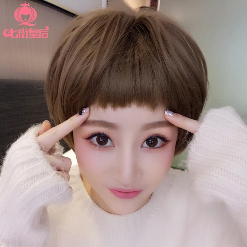 狗啃刘海甜美可爱风假发女短发