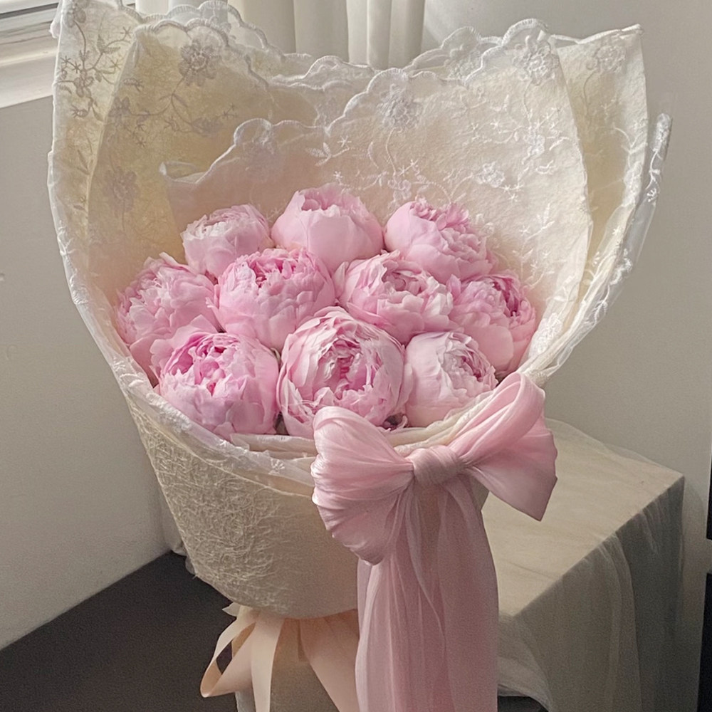 母亲节芍药鲜花花束粉色送妈妈温馨简约高级西安同城配送