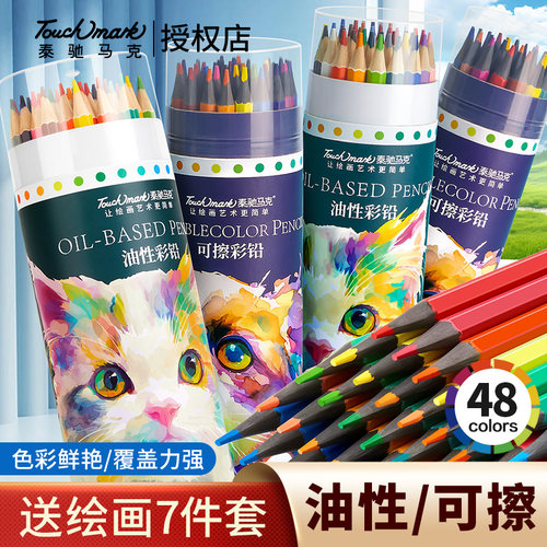 Touchmark可擦彩铅笔小学生专用一年级油性彩色铅笔绘画美术专用