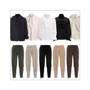 万圣节欧美燕尾服中世纪复古宫廷马甲王子服内搭衬衫男款舞台表演