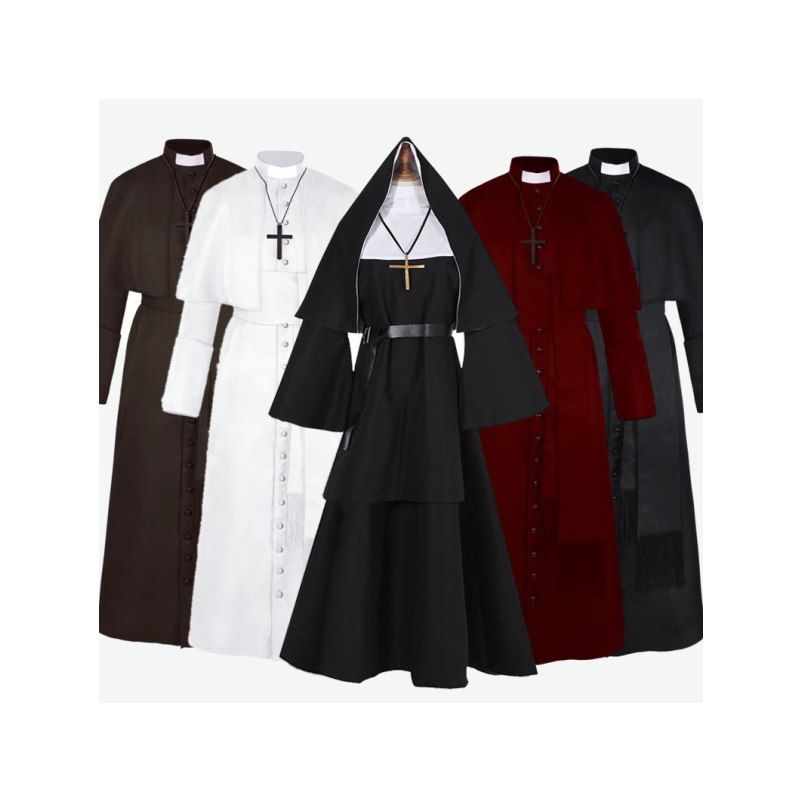 成人修女服装男牧师舞台剧