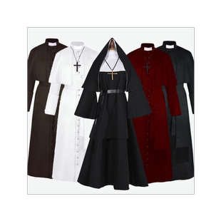 万圣节成人cosplay修女服装男牧师舞台剧圣母神父舞台表演演出服