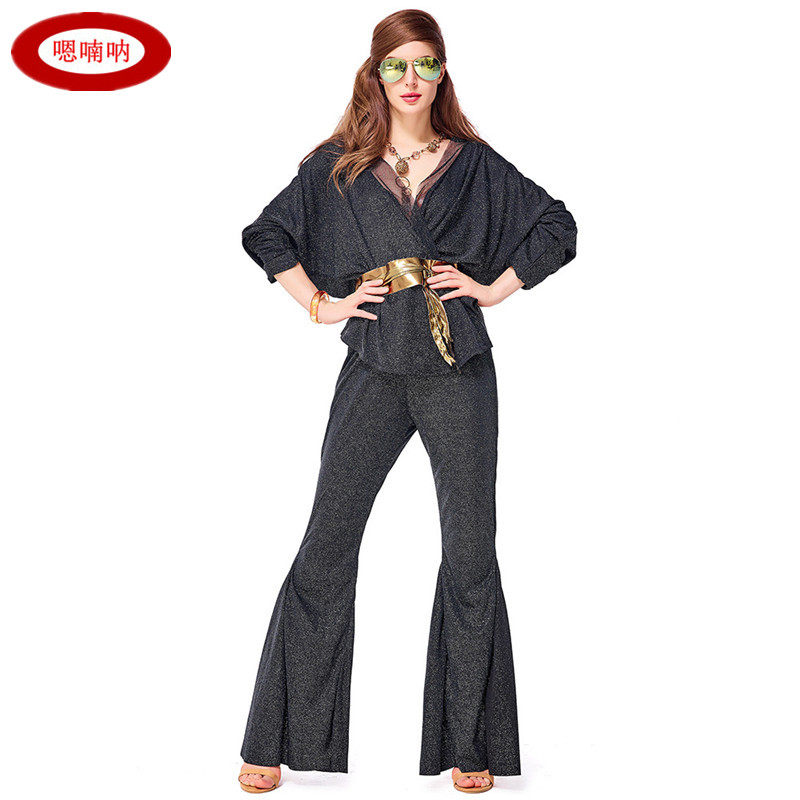 复古disco迪斯科服装70年代嘻哈舞王王万圣节酒吧摇滚歌手表演装