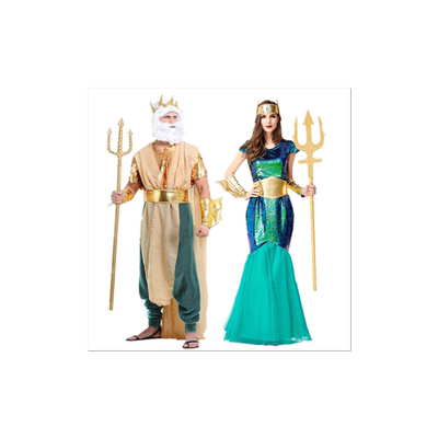 万圣节情侣男女美人鱼海王演出服