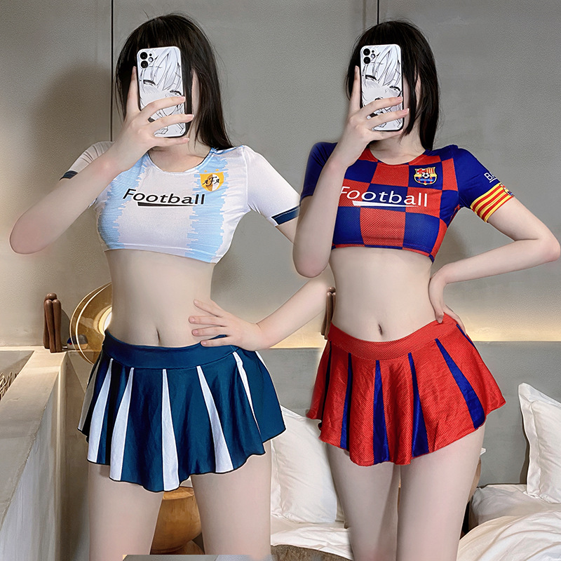 卡塔尔世界足球宝贝杯制服啦啦队演出服COSPLAY纯欲可爱性感套装