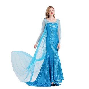 迪士尼冰雪奇缘服装艾莎公主裙女王大人cosply爱莎礼服抹胸裙动漫