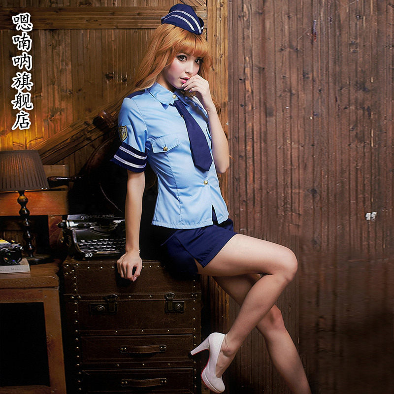 女警官制服裙cospaly角色扮演舞台装性感空姐职业套装舞台演出服