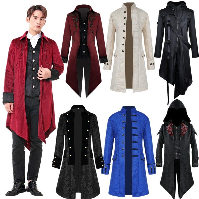 欧式宫廷男装欧洲中世纪贵族内搭打底衫演出服王子礼服长款燕尾服