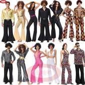 万圣节服装 780年代复古迪斯科服酒吧化妆舞会cos装 嬉皮士夜店演出