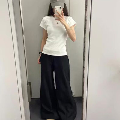 短袖女t恤2026新款正肩修身上衣