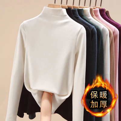 半高领打底衫女内搭加厚保暖上衣