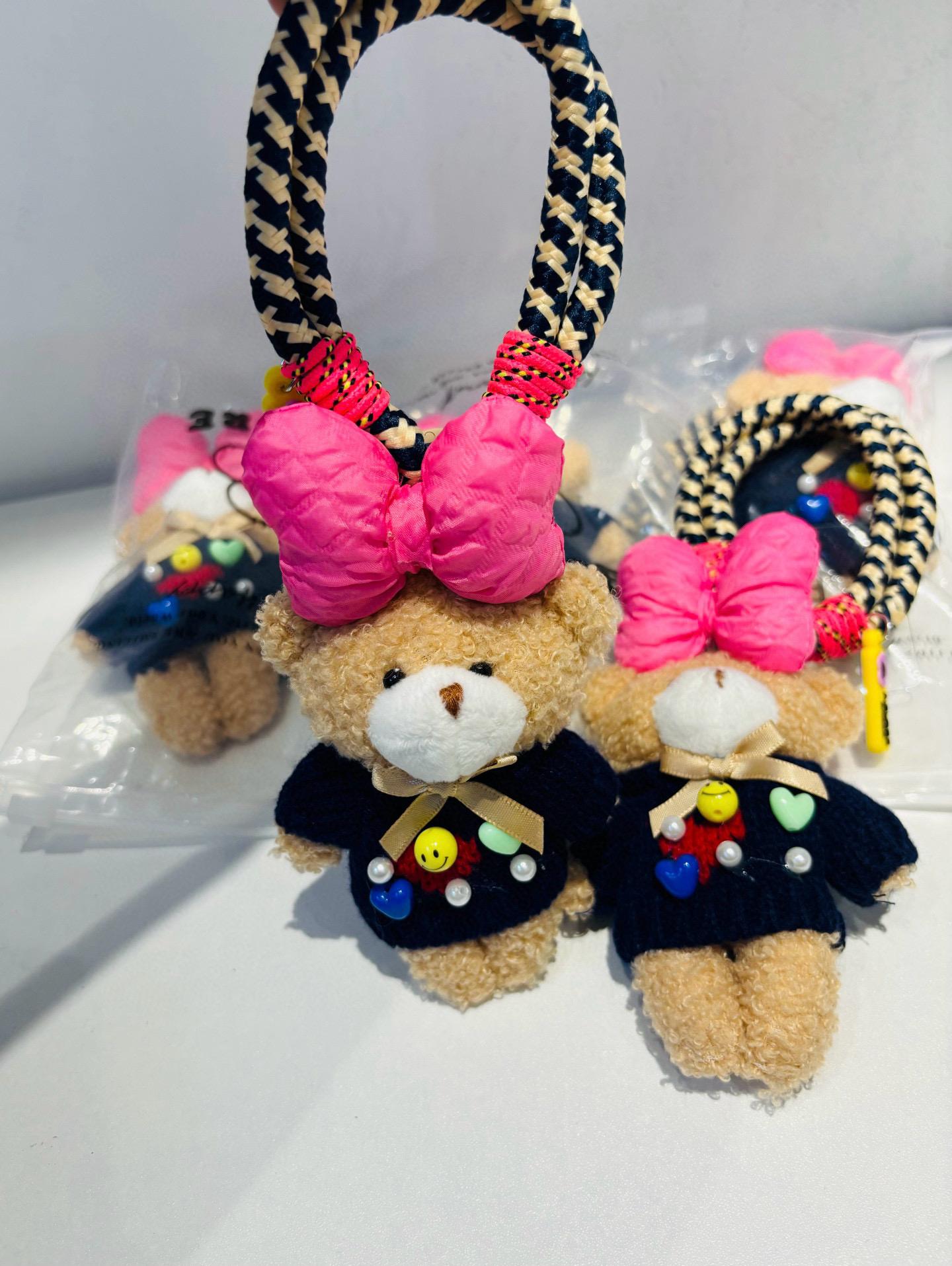 可爱穿毛衣手绳小熊小号包包挂件包挂饰闺蜜礼物手机挂件