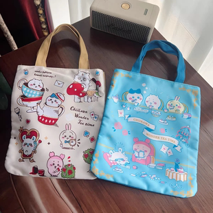 chiikawa不思议的国度单肩包吉伊咔哇帆布包卡通可爱手提包