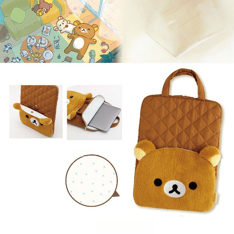 现货日系卡通轻松熊手提电脑包可爱内胆包防震便携电脑保护套