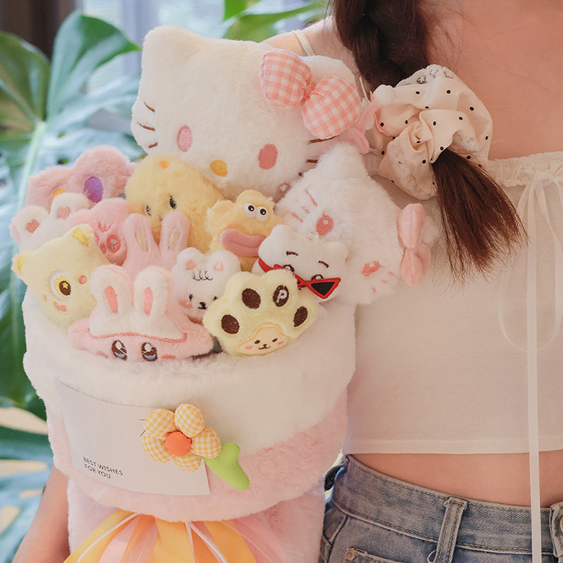 hellokitty玩偶花束哈喽kt公仔生日送女友女孩闺蜜小朋友礼物毕业图片