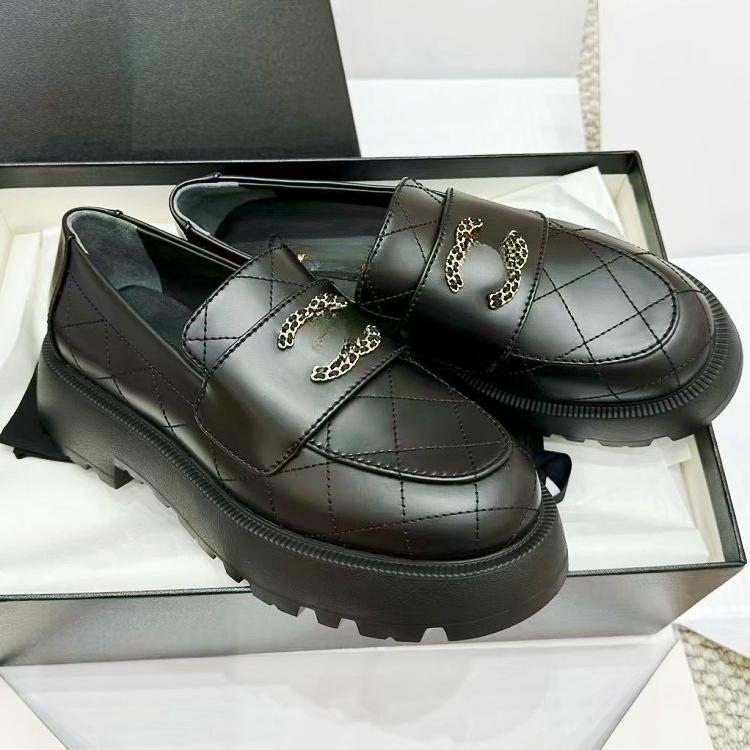 2024新款乐福鞋小香风厚底时尚