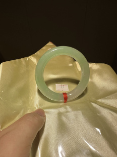 缅甸翡翠A货正品 百搭 冰种晴水底55圈口圆条手镯上手好看大方时尚