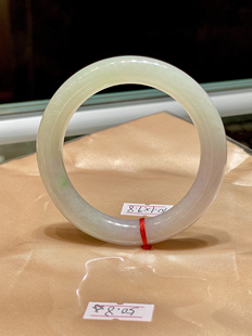 缅甸天然翡翠A货正品 大方款 式 冰种飘色紫罗兰50圈口圆条手镯时尚