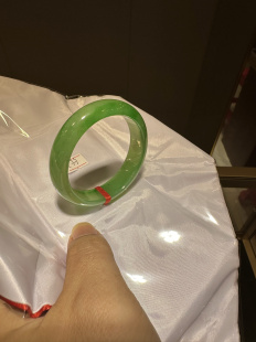 百搭款 缅甸翡翠A货正品 冰种满绿阳绿55圈口正圈手镯上手好看时尚