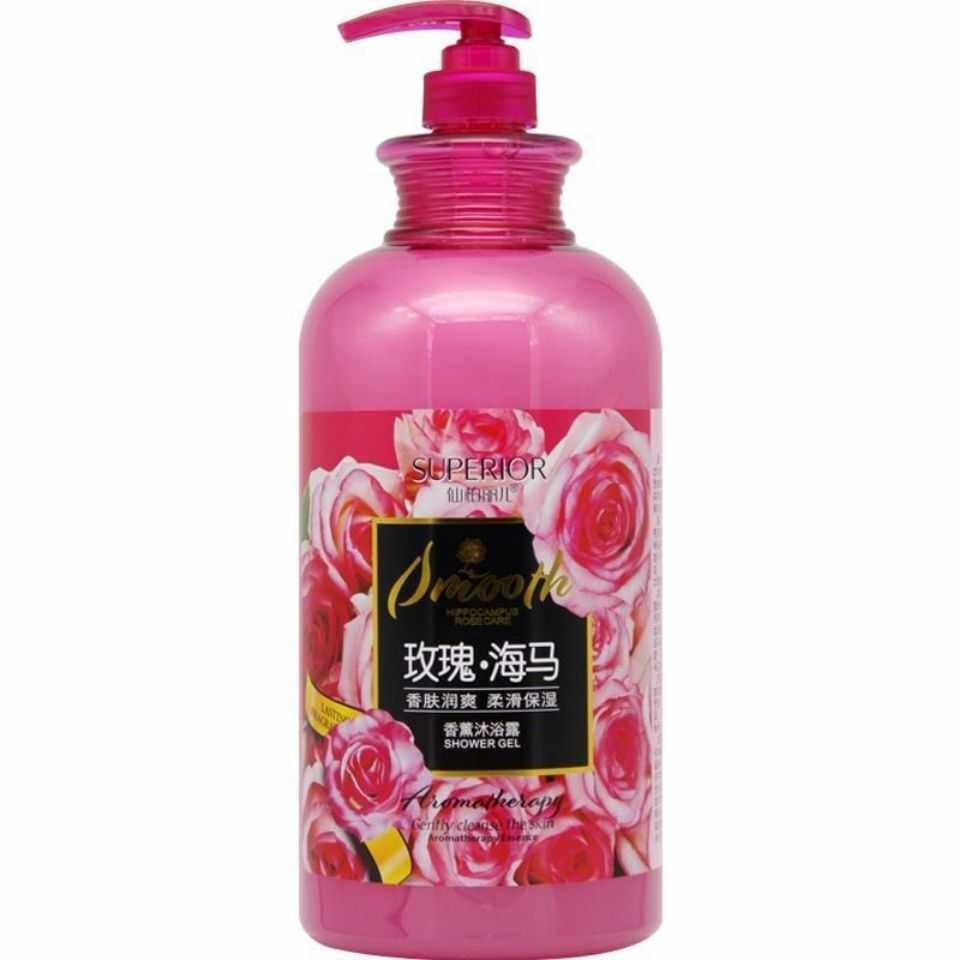 现货仙柏丽儿玫瑰沐浴露海马冲凉清洁肌肤嫩肤亮彩持久留香1L