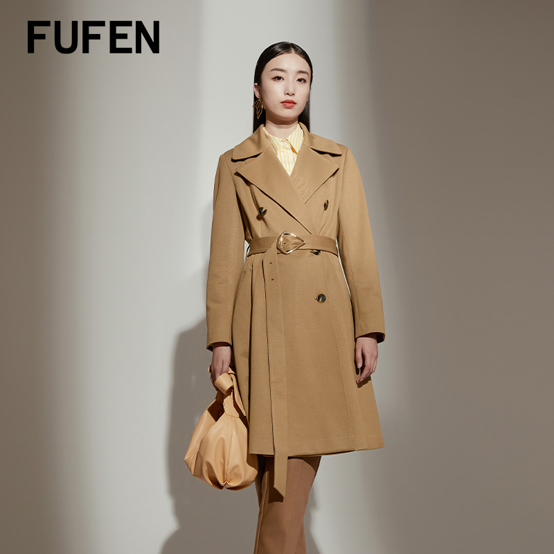 FUFEN福芬春秋系带风衣外套
