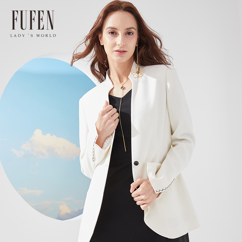 FUFEN福芬秋季新款气质立领设计感显瘦女士西装外套SY-13542