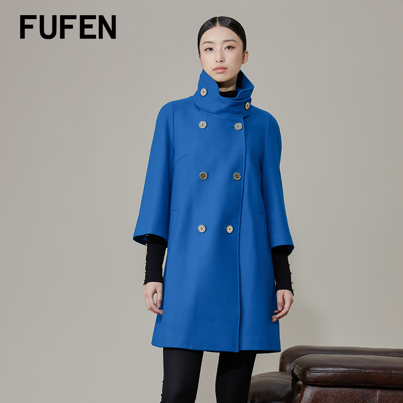 fufen聚酯纤维羊毛百搭毛呢外套