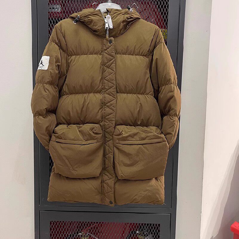 Nike耐克男子JORDAN运动中长款连帽保暖羽绒服外套DQ7347-010-385