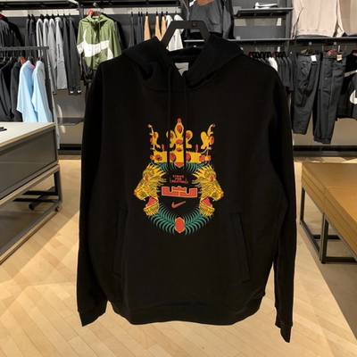 Nike耐克男子詹姆斯篮球运动服休闲加绒连帽卫衣套头衫DA6712-010