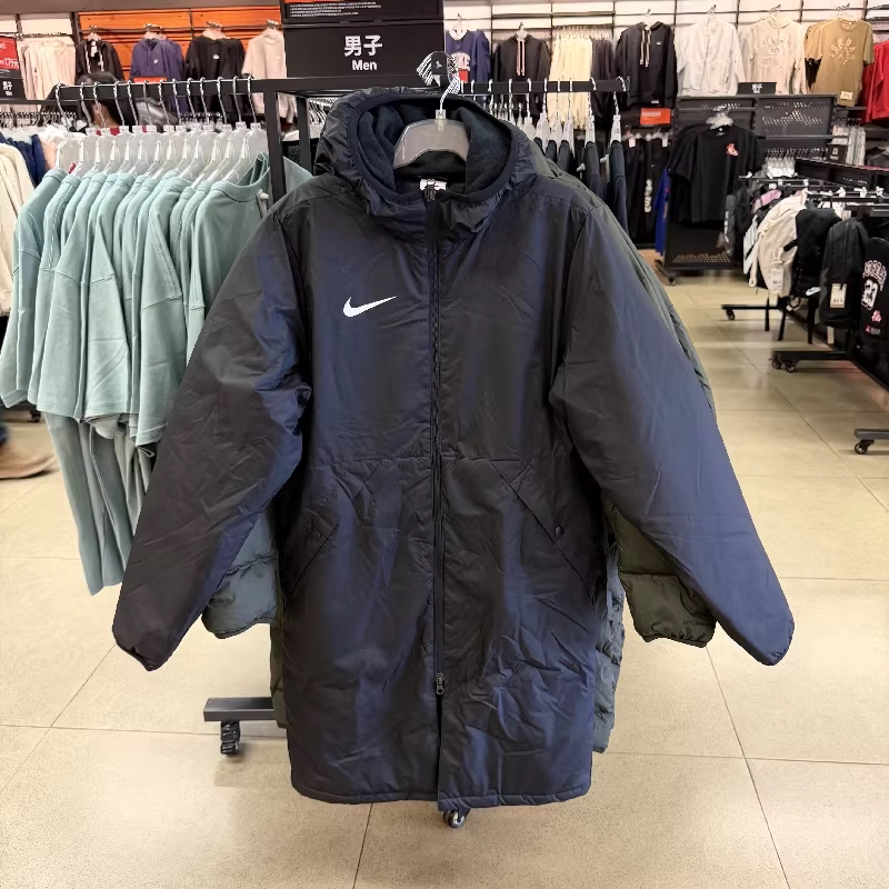 Nike耐克秋冬男子运动休闲保暖连帽中长款棉服外套CW6767-010