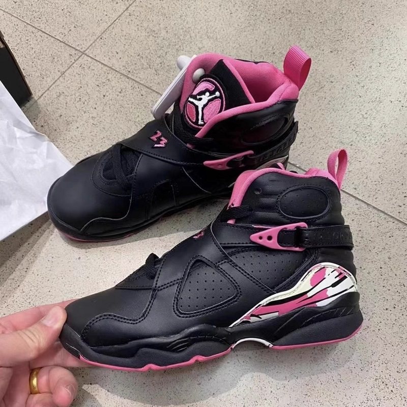 耐克Air Jordan 8 Mid(GS)大童女子中帮复古篮球鞋黑粉580528-006